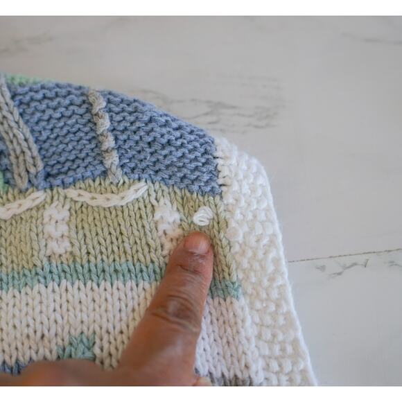 VTG Marisa Christina knit Sea Shore Sweater Vest 2X Cottagecore Whimsy Nautical - Picture 16 of 16